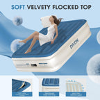 DIVON Air Mattress Full with Built in Pump,18’’Thicken Inflatable Mattress in 3 Mins,Foldable Blow Up Mattress,Portable Full Size Air Mattress for Camping,Travel&Floor,Air Bed for Adults,660lbs