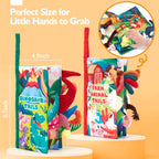 hahaland Baby Books 2PCS - Baby Toys 0-6 Months - Touch & Feel Tummy Time Sensory Soft Books for Babies 0-12 Months, Stroller Travel Toys