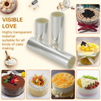 Cake Collars 12 x 394inch (5.9 mil thick) Transparent Acetate Sheets Rolls for Baking Surrounding Edge Decorating