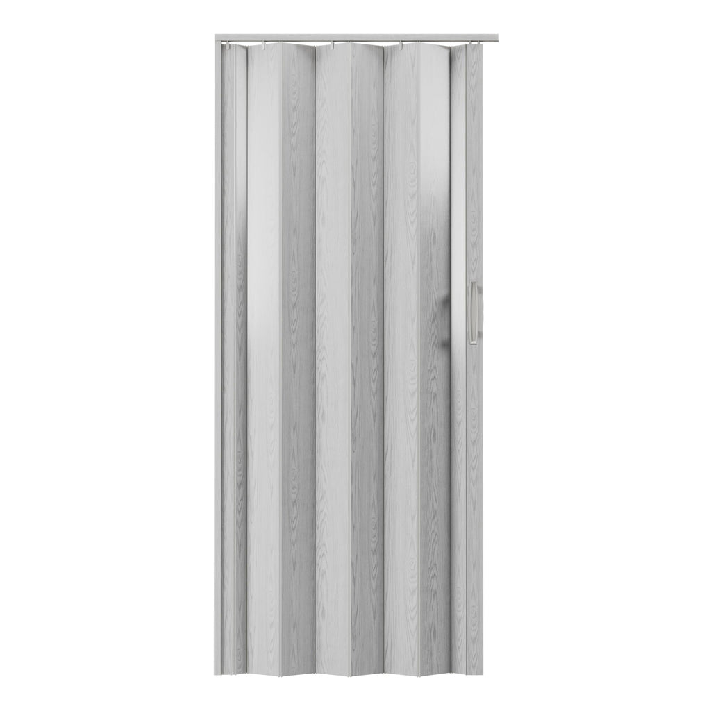 Techni Home Studio Series 32" W x 80" H PVC Foldable Accordion Door, Trimmable, Flexible Single Layer Panels, Grey