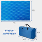Goplus Pool Cover, 20 x 40 FT Solar Blanket 12 Mil with Carrying Bag for In-Ground and Above-Ground Swimming Pools, Rectangle Hot Tub SPA Thermal Blanket, Blue Bubble