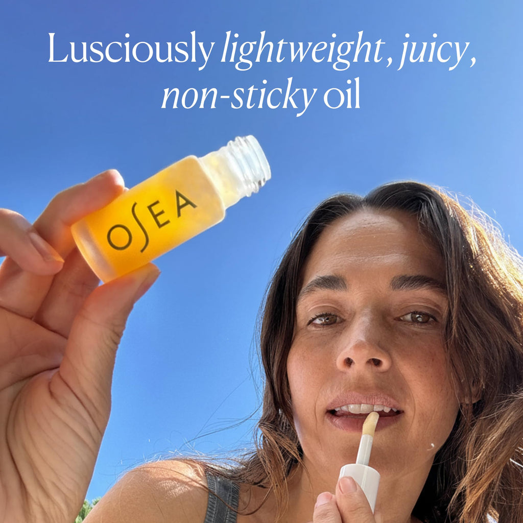 OSEA Hyaluronic Lip Oil Booster – Clean Beauty Lip Oil for Plump, Glossy, Hydrated Lips – Nourishing Seaweed & Meadowfoam Oil – Vegan, Non-Sticky, High-Shine Finish
