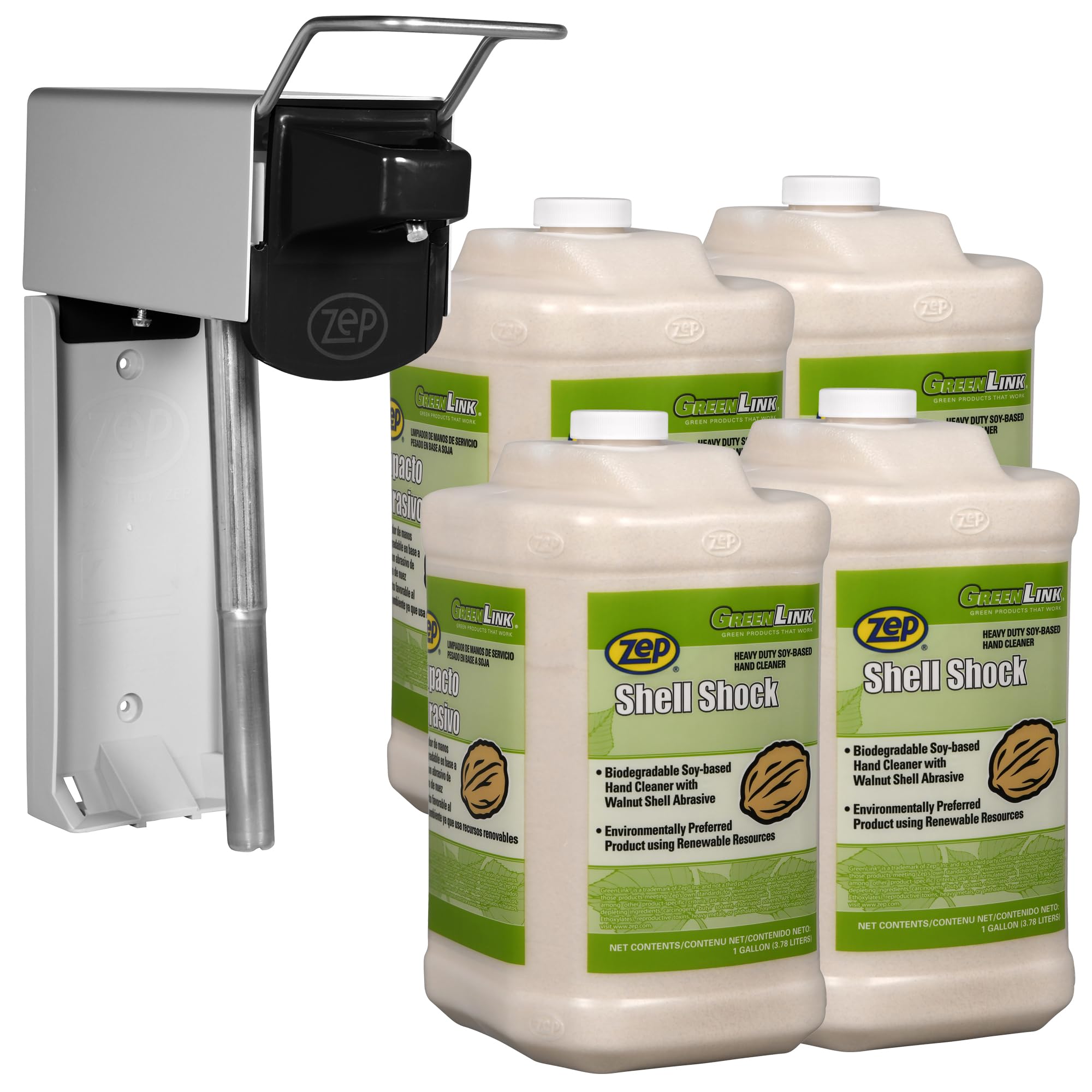 Zep Shell Shock Hand Cleaner and D-4000 Dispenser - 1 Gallon (Case of 4)