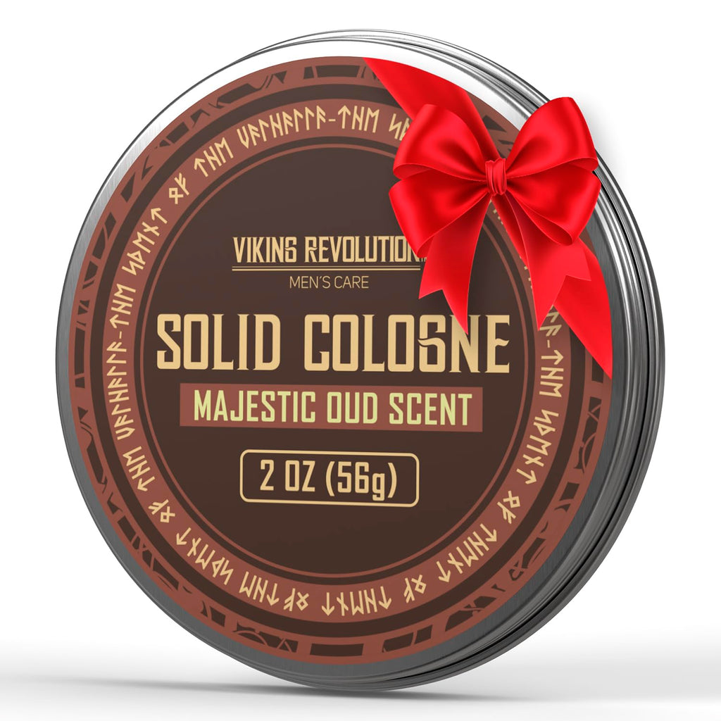 Viking Revolution Majestic Oud Solid Cologne for Men 2 Oz - Perfume Balm Travel Wax (1 Pack)