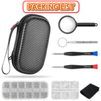 Eyeglass Repair Kit with Screws, Mini Glasses Repair Kit, Eye Glass Repairing Kit with Eyeglass Screws, Silicone Nose Pads, Tweezer, Screwdriver for Eyeglasses,Sunglasses, Magnify Glass and Case