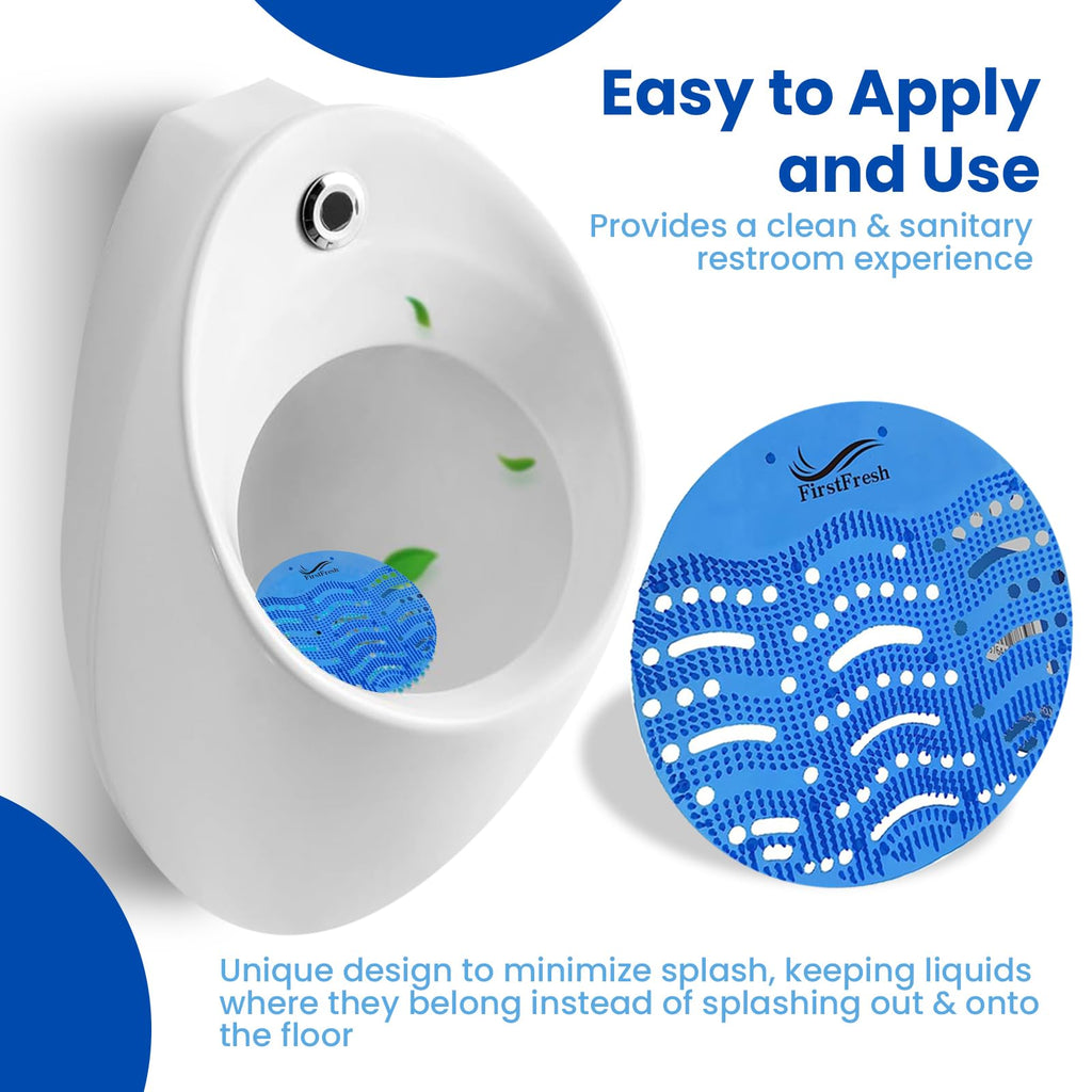 Urinal Screen Deodorizer (12 pack) Ocean Mist Scent, Urinal Cakes Anti-Splash, Urinal Mats Anti-Clogging, Universal Fit, Free Gloves