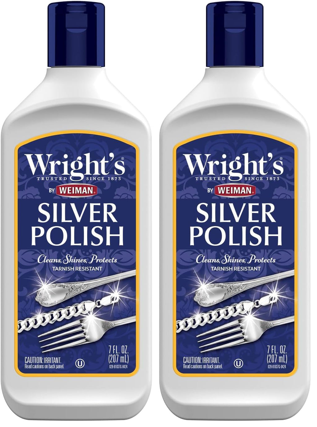 Wright's Silver_Cleaner and Polish - Ammonia Free - Use on Silver, Jewelry, Antique_Silver, Gold, Brass, Copper and Aluminum- 7 Ounce (Pack of 2)