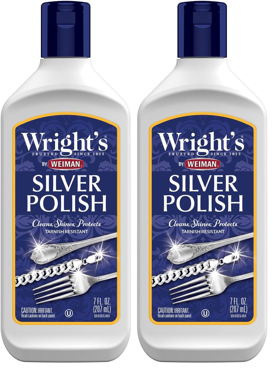 Wright's Silver_Cleaner and Polish - Ammonia Free - Use on Silver, Jewelry, Antique_Silver, Gold, Brass, Copper and Aluminum- 7 Ounce (Pack of 2)