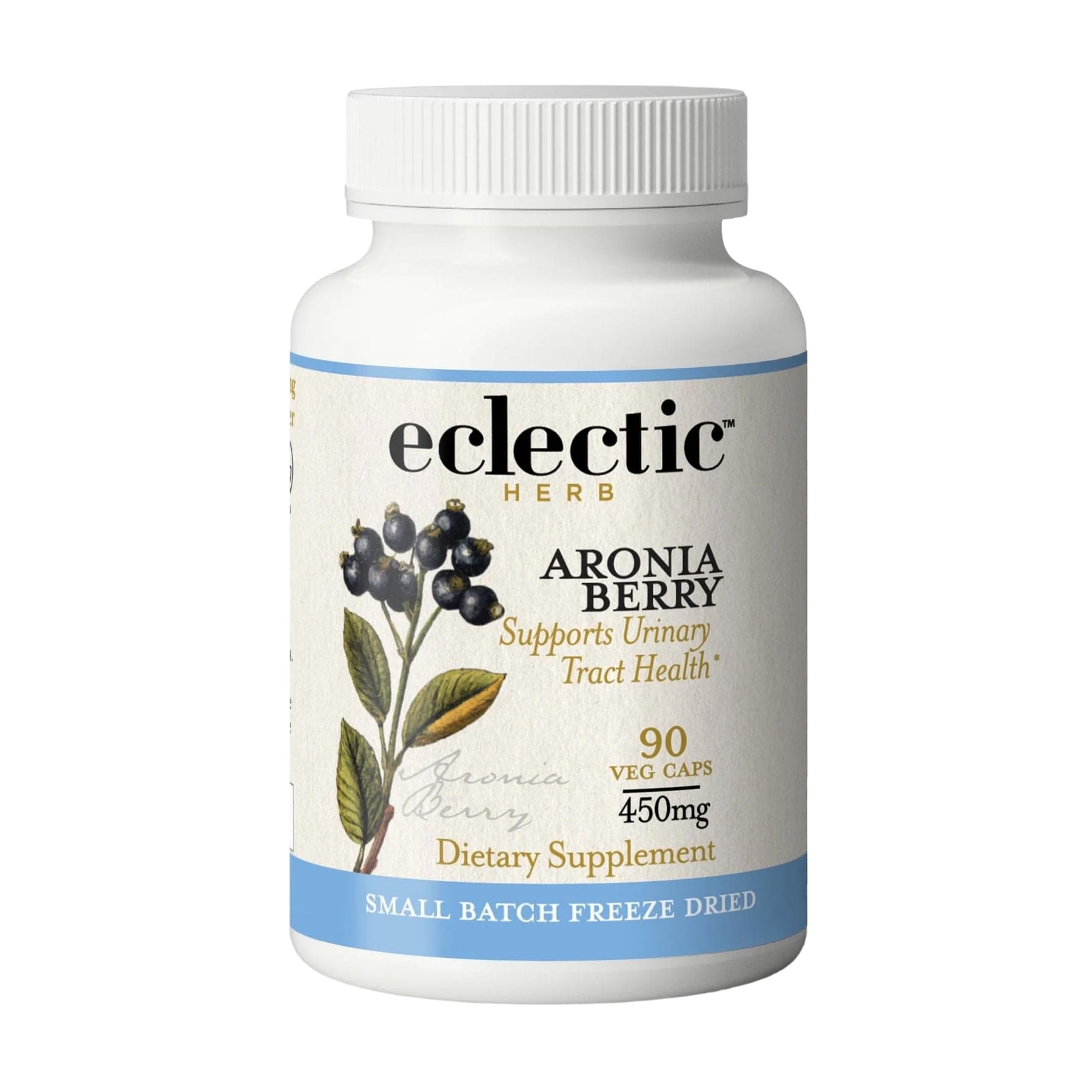 Eclectic Institute Raw Freeze-Dried Organic Aronia Berry Capsules | Supports Heart, Immune System, Digestive, and Urinary Tract Health | 90 CT (450 mg)
