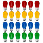Meconard 24 Pack S14 LED Outdoor String Light Replacement Bulbs, Multicolor