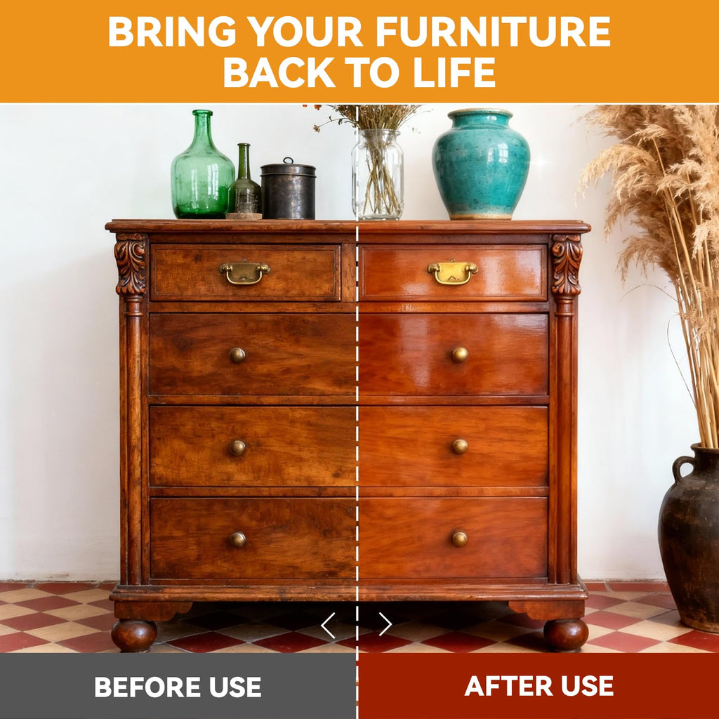 Alofoyo 2-in-1 Furniture Polish Wood Cleaner - 2Pack Natural Orange Oil Spray Protect Wood Surface Safely, Enhanced Furniture Restorer Finish Cabinets, Tables, Antique, Floor, 32oz Total