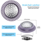 Aluvor Bathtub Drain Hair Catcher Shower Drain Cover Sink Drain Protector for Pop-Up & Regular Drains, Purple