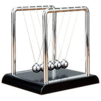 Newtons Cradle Balance Pendulum Balls, Swinging Kinetic Balls with Black Base, Science Physics Educational Learning Tool, Office Home Creative Decoration, Stress Relief Fidget Desk Toy (Medium)