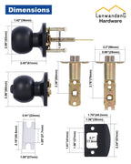 Lanwandeng 2 Pack Entry Door Knobs with Lock and Keys All Alike, Interior/Exterior Door Knob for Bedroom or Bathroom, Entrance Matte Black Door Locks