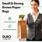 DURO 18412 12# Large Brown Paper Bags, 7.06 x 4.5 x 13.75 Inches, 500 Ct