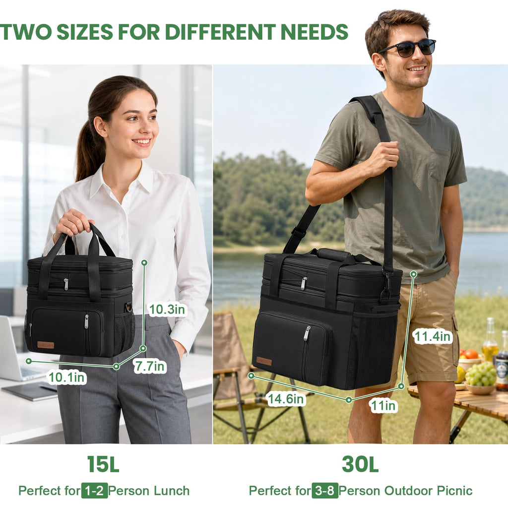 MIYCOO Lunch Bag & Lunch Box for Men Women, Double Deck & Leakproof