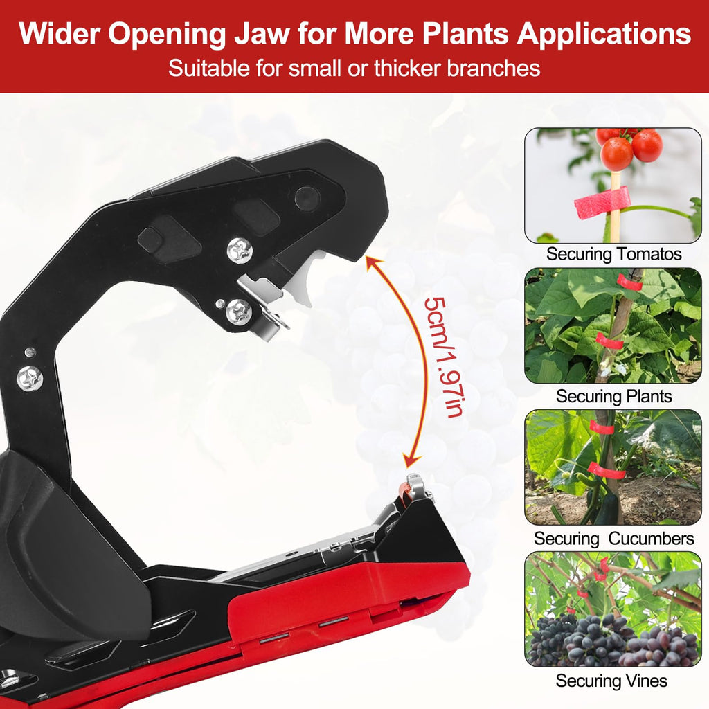 RUKHOOL Upgraded Plant Tying Machine Gun to Tie Up Vine Tomatoes and Grapes Quickly Garden Tape Tool for Gardeners Farmers with SK5 Blade Replacement Garden Tapes and Staples