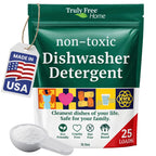 Truly Free Dishwasher Detergent Powder | Natural Dish Detergent, Dishwasher Soap | Plastic Free, Plant-Based, Clean, Heavy Duty Hard Water Stain & Grease Remover | Fragrance Free | 12.5 oz (Pack of 3)