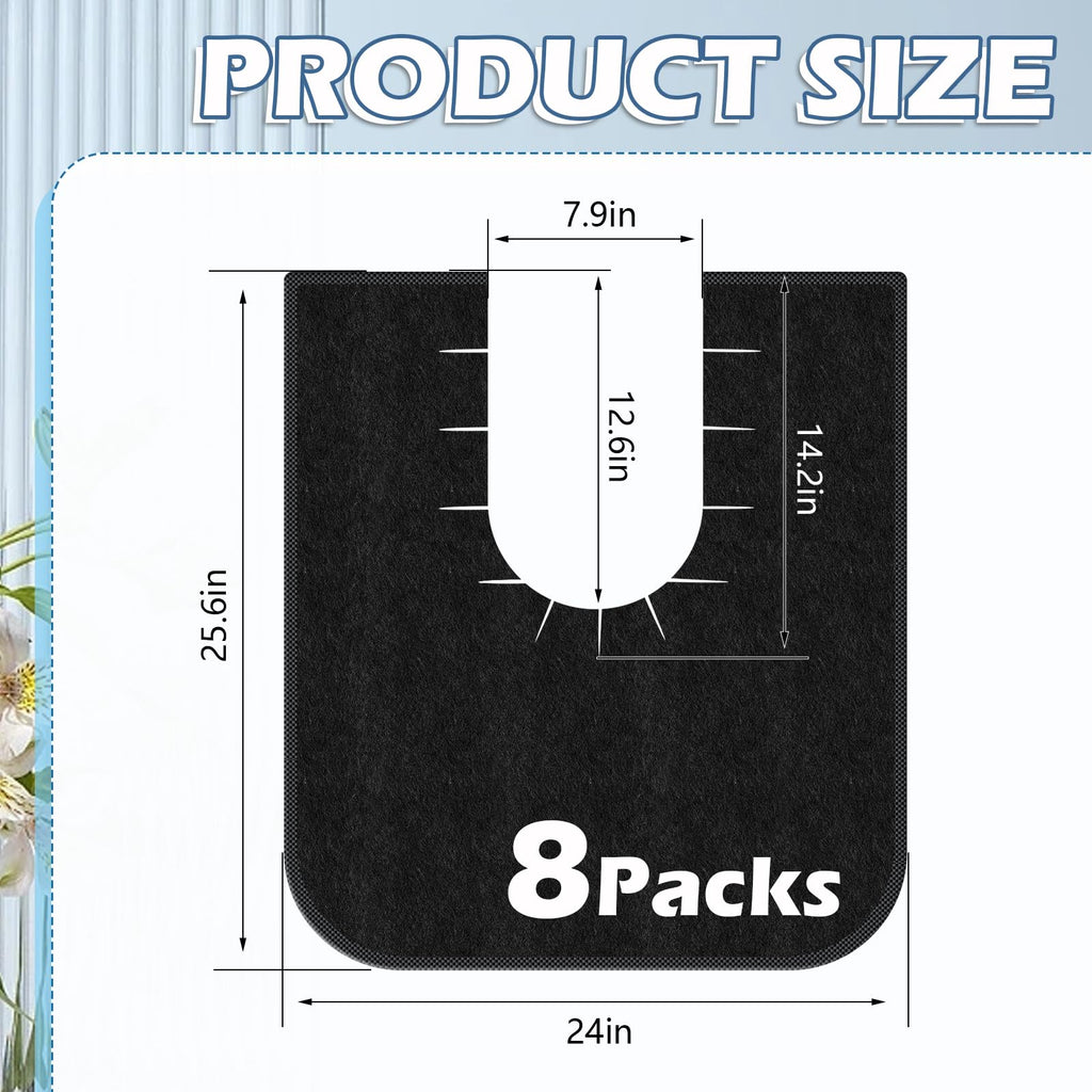 Yudlto 8 Pack U Shaped Toilet Mats Washable Absorbent Non Slip Bathroom