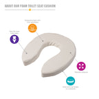 DMI Raised Toilet Seat Cushion and Cover to Add Extra Padding the while Relieving Pressure, Tear Resistant, FSA & HSA Eligible, 2 Inch Pad, White