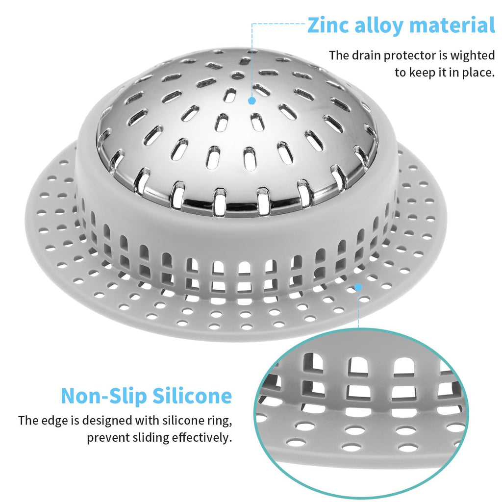 Aluvor Shower Drain Hair Catcher, Shower Drain Cover, Bathtub Drain Hair Catcher for Pop-Up & Regular Drains