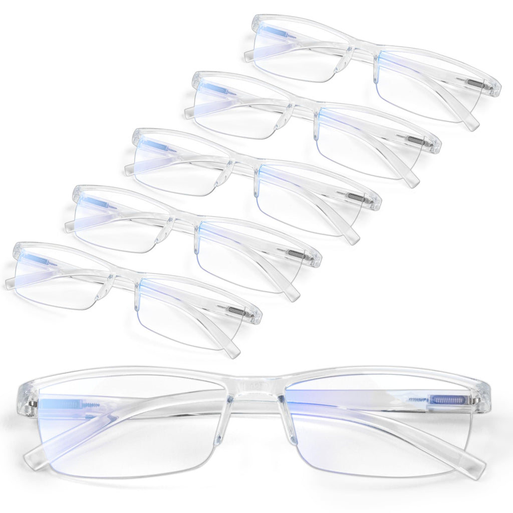 Gaoye 6 pack 1.5 Executive Style Reading Glasses Men - Durable Readers with Blue Light Filtering- Comfortable Fit with TR90 Frames