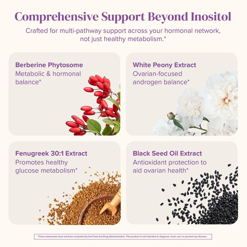 BariMelts OvaSync - Hormone Balance & Ovarian Support Supplement for Women - Clinically Studied Berberine Phytosome for Metabolic Support, Cycle Regularity & Ovarian Health - 60 Smooth-Coated Caplets
