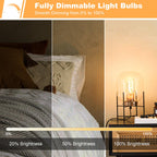 Owilukie E26 LED Bulb 6W Equivalent 60 watt, Vintage Edison Bulbs, Warm White 2700K Amber E26 Edison Bulb dimmable,Tubular T14 T45 LED Light Bulb, AC120V,500lm,CR90+,Glass,Pack of 4