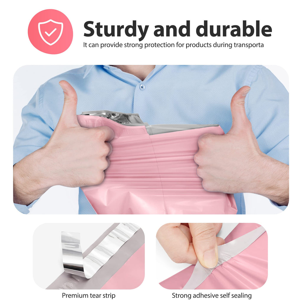 Fuxury 70000 Pcs 14.5X19" Poly Mailers Envelopes Shipping Bags for Clothing,Strong Adhesive Packaging Bag for Small Business Suppliers, Self Seal Mailing Poly Bags,Pink