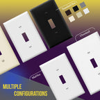 ENERLITES Oversized Toggle Light Switch Wall Plate, Gloss Finish, Jumbo Light Switch Cover, Oversize 1-Gang 5.5" x 3.5", Unbreakable Polycarbonate Thermoplastic, 8811O-W-10PCS, White, 10 Pack