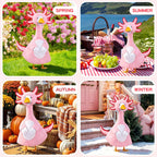 Teeanzo Pink Axolotl Porch Goose Outfits for Outdoor Yard Decor