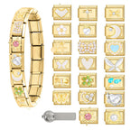 Italian Charms Bracelet Gold Sets with 1Pcs Starter Brascelet 20Pcs Charms