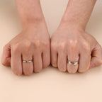 MILACOLATO 2Pcs S925 Sterling Silver Heart Matching Rings for Couples
