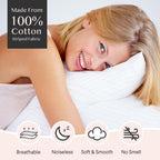 FAUNNA 600TC 100% Cotton Pillow Protectors, Standard Size (20x26), 4 Pack