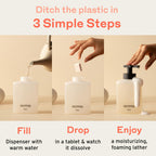 Tirtyl Skipper Foaming Hand Soap Tablet Refills - 12 Pack - 96 fl oz total (12x 8 fl oz) - Rebranded - Compostable Packaging - Bergamot, Blue Cypress & Sage