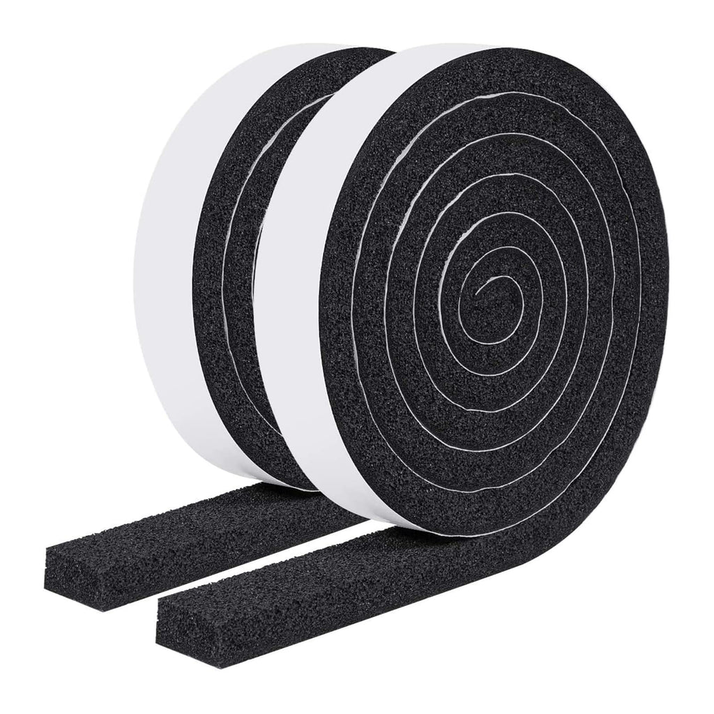 MAGZO Weather Stripping Door Seal 1 Inch W X 1/2 Inch T, Strong Adhesion and High Resilience Air Conditioner Foam Insulation for Cars, Total Length 13 Feet (6.5 ft x 2 Rolls)