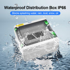Mollom 5 Way HA Series Power Distribution Box with Bus Bars and Din Rail for Miniature Circuit Breaker MCB,Waterproof IP66,Solar Power Distribution Panel for Indoor and Outdoor Use