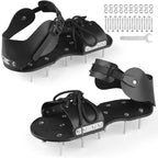 Lawn Aerator Shoes for Grass, Pre-Assembled Grass Aerator Shoes for Lawn Aerator Shoes with Adjustable Strap, One Size Fits All Spiked Shoes for Effectively Aerating Yard Garden Lawn Patio Soil