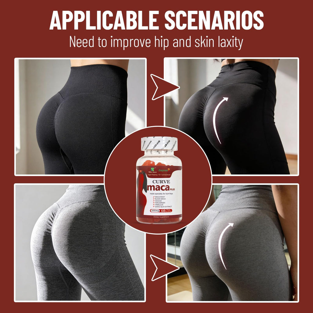 Wins Town Maca Plus Gummies, Glute Boost for Women, 60 Ct
