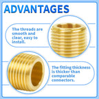 ChillWaves Brass Pipe Fitting, Long Nipple Pipe 3/4" NPT Male x 3/4" NPT Male Thread 2" Length(50MM)(2-PACK)