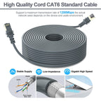 ALL- LUCKY Starlink Cable, 150FT/46M Starlink Gen 3 Cable for Replacement Starlink Cable Routing Kit, Waterproof Starlink Mini/Extension/Ethernet Cable Accessories (Gray)
