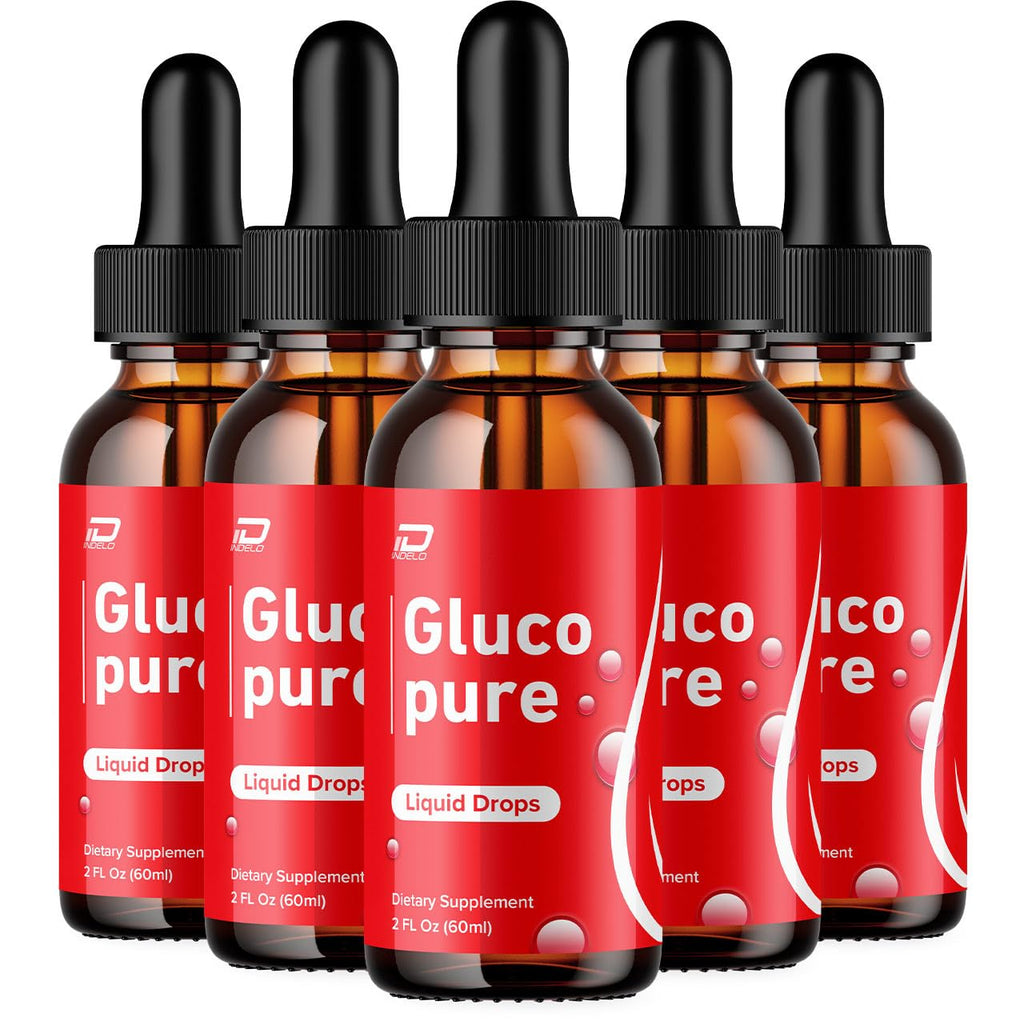 Gluco Pure Drops Healthy Formula - Dietary Supplement Drops - Extra Strength GlucoPure Liquid Drops, Gloco Pure Drops Reviews (5 Pack – 5 Month Supply)
