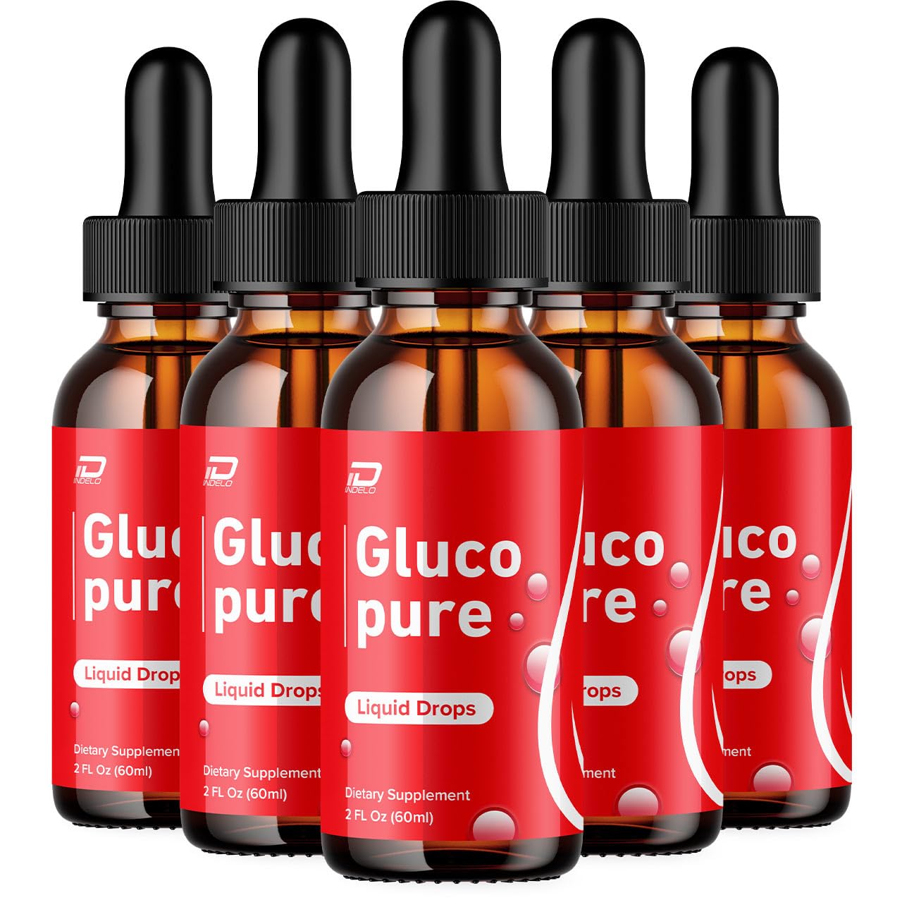 Gluco Pure Drops Healthy Formula - Dietary Supplement Drops - Extra Strength GlucoPure Liquid Drops, Gloco Pure Drops Reviews (5 Pack – 5 Month Supply)