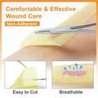 Carbou Medical Xeroform Petrolatum Dressing 5"x9", 25 Individual Pack, Non-Adherent Gauze Pads, Soft Fine Mesh Gauze Patch for Wound Care, Burns, Lacerations, Skin Grafts & Surgical Incisions