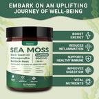 Buporai Sea Moss Gummies 16-1, Black Seed Oil Ashwagandha Turmeric Bladder Wrack Vitamin C Vitamin D3 Elderberry Manuka Dandelion Yellow Dock Apple Cider Vinegar for Men & Women