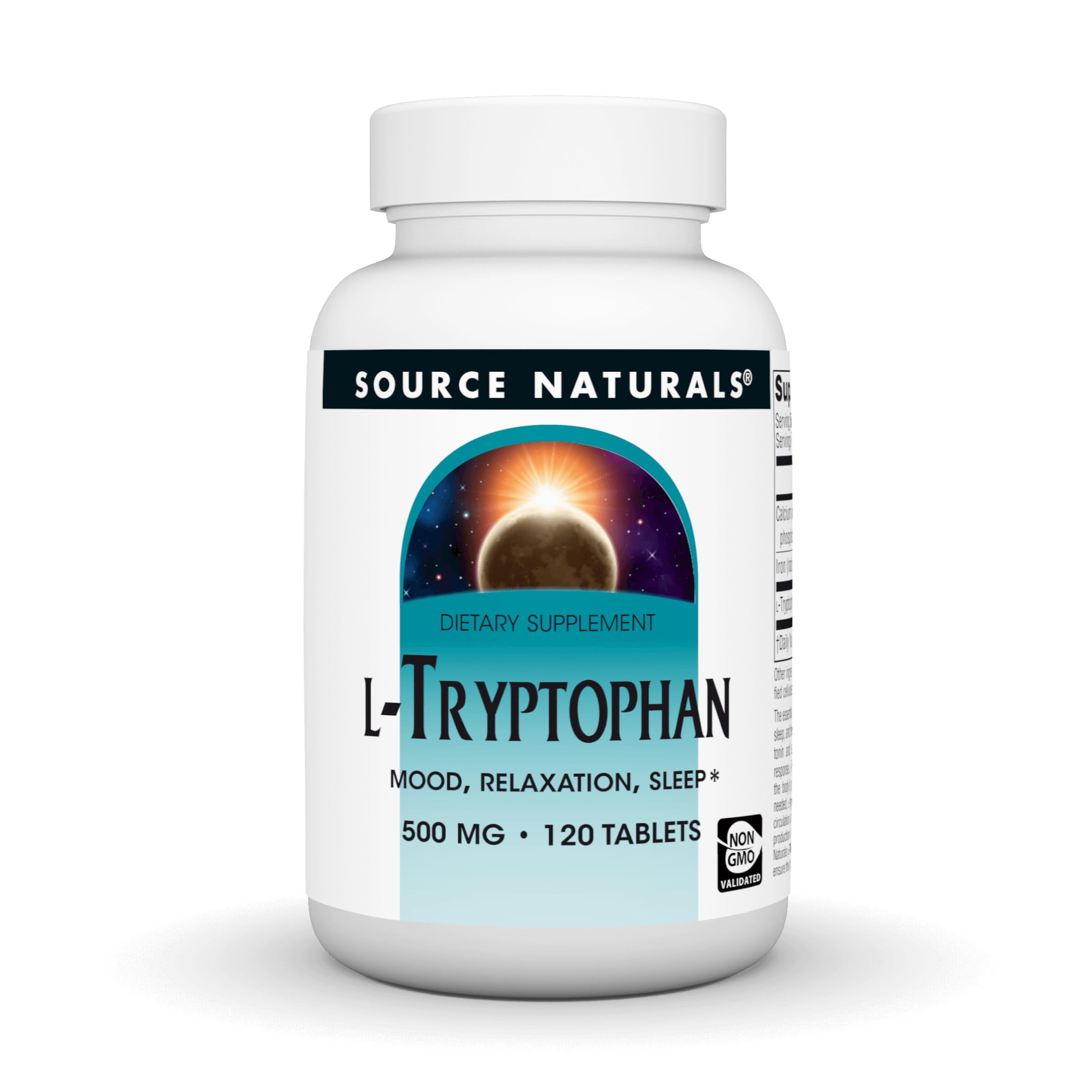Source Naturals L-Tryptophan, for Mood, Relaxation, and Sleep*, 500mg - 120 Tablets