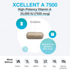 XYMOGEN Xcellent A 7500 - Supports Immune Function, Cellular Health & Mucosal Surfaces - Vitamin A as Retinyl Palmitate - Vegetarian, Non-GMO & Gluten-Free - 60 Capsules
