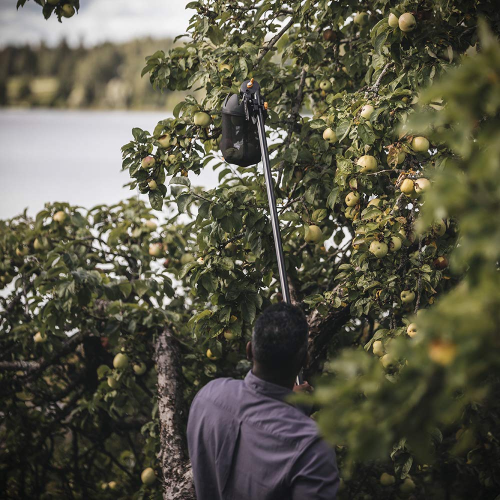 Fiskars Fruit Picker Basket, Adjustable Angle, Mesh Bag, Pole Compatible