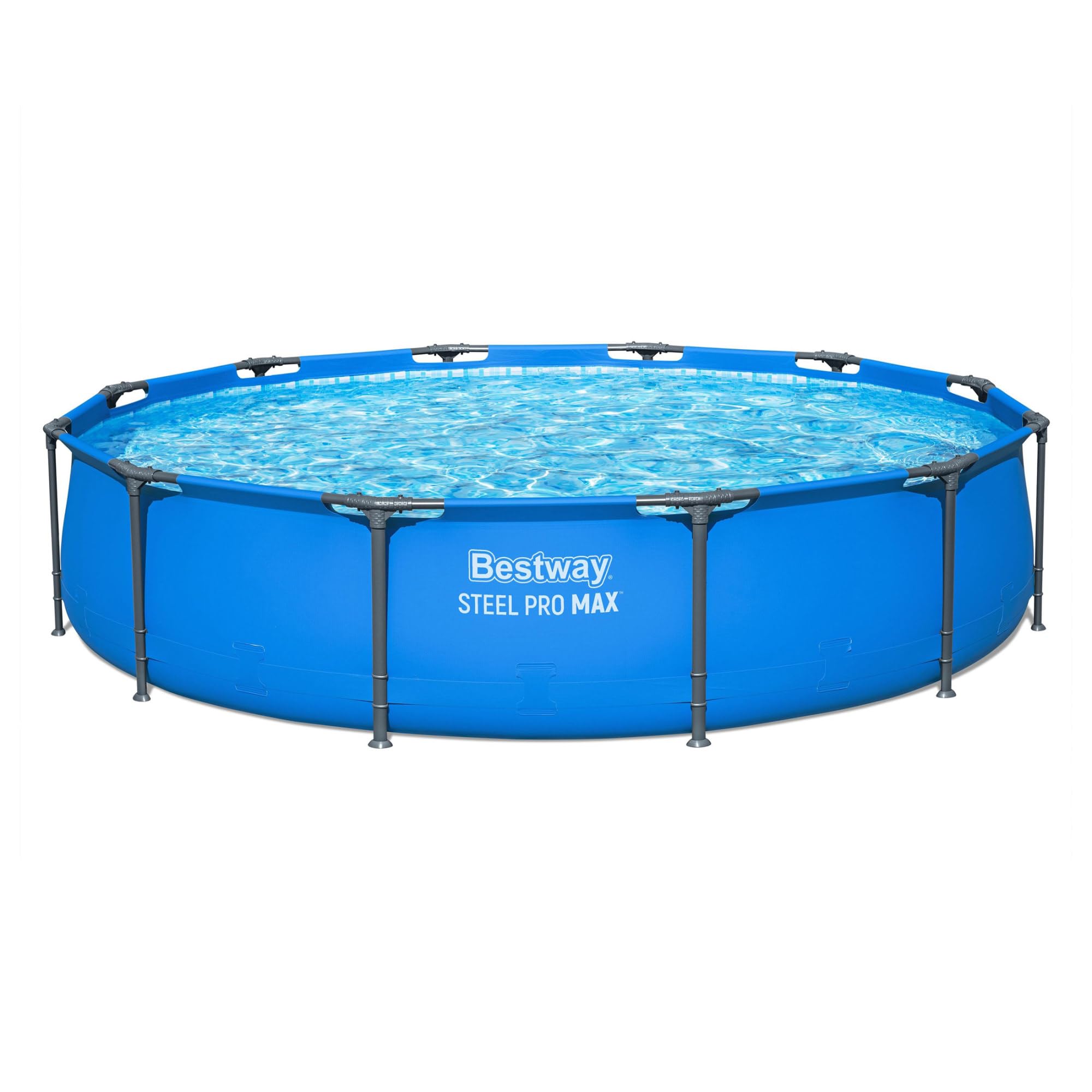 Bestway Steel Pro MAX 12’ x 30" Above Ground Pool, Round Metal Frame Outdoor Swimming Pool for Backyard, Blue, Pool ONLY