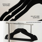 Utopia Home Velvet Hangers, Black, 50 Pack